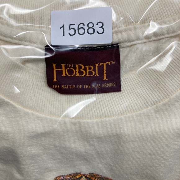 Vintage The Hobbit Shirt Mens M White 2014 Battle Of Five Armies Movie Promo Tee - Picture 9 of 9